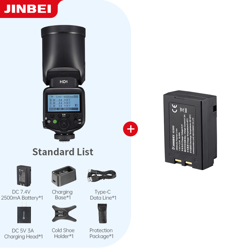 Outdoor Lighting Kits - JINBEI HD-1 Flash de Cabeza Redonda