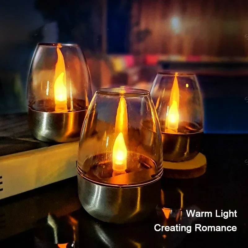 Outdoor Lighting Under Pergola - Velas solares LED, luz nocturna recargable