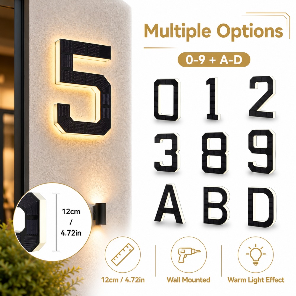 Outdoor Lighting Front Yard - Letrero Solar LED para Número de