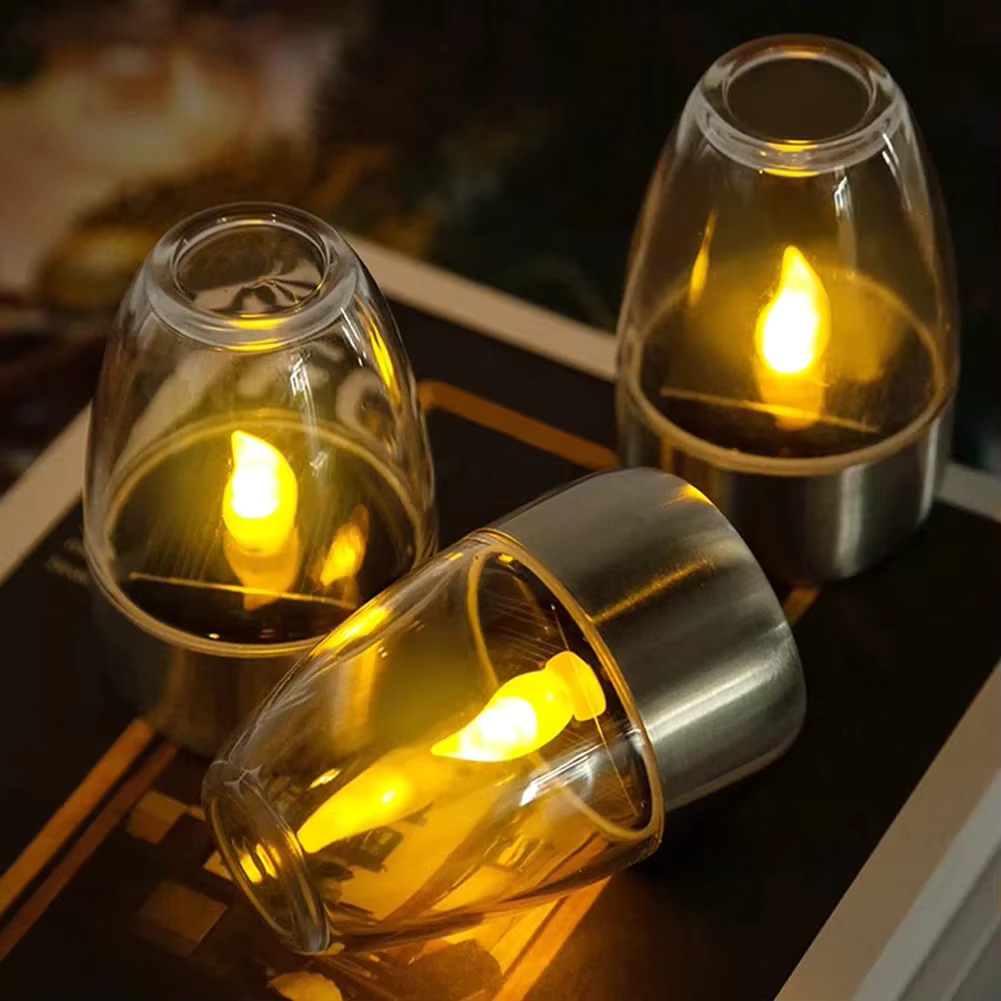 Outdoor Lighting Under Pergola - Velas solares LED de acero inoxidable