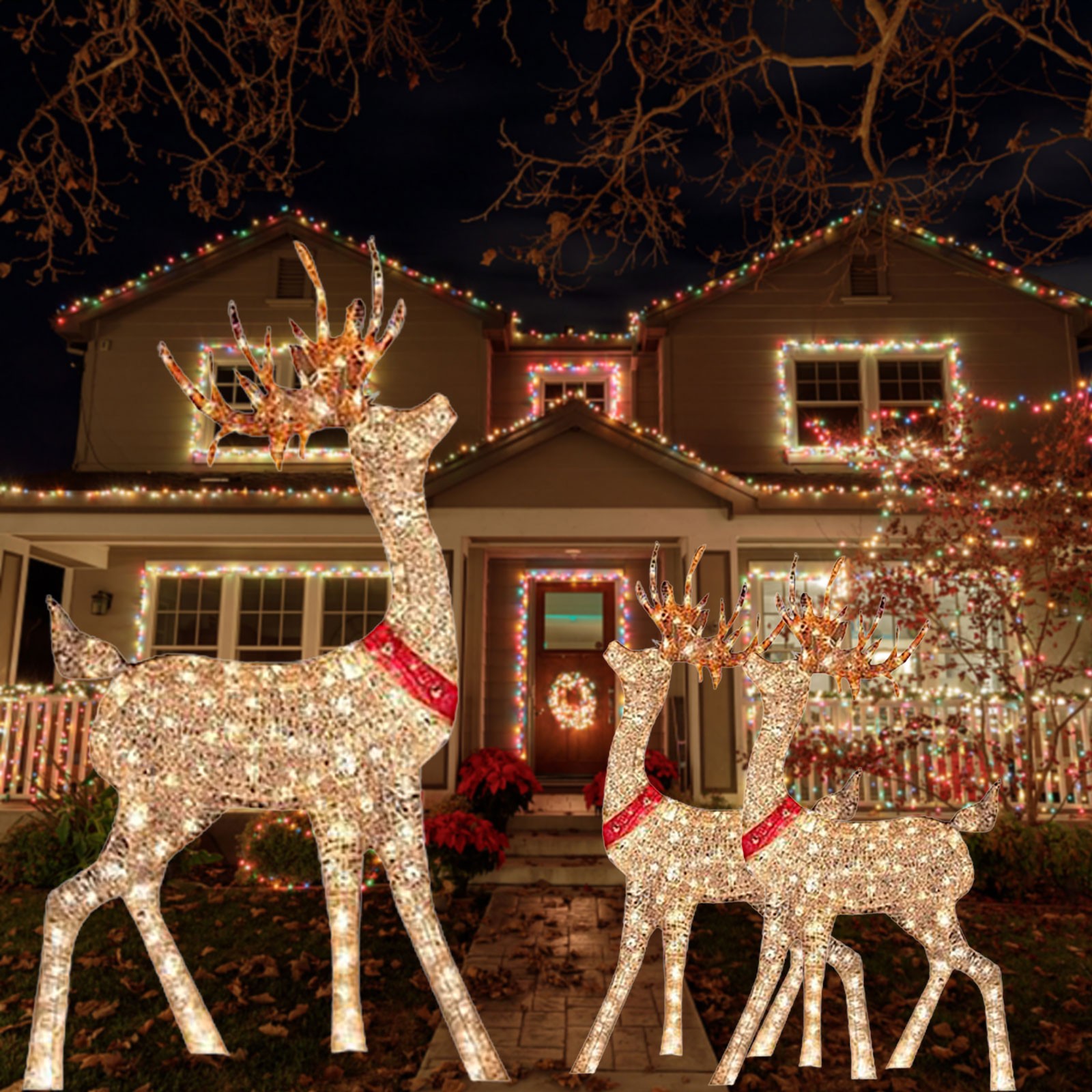 Outdoor Lighting Front Yard - Decoración navideña iluminada, ciervo, interior, exterior,