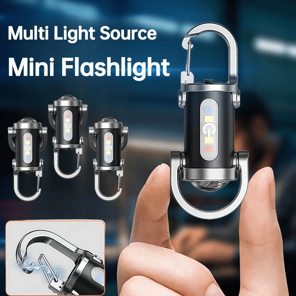 Outdoor Lighting Rechargeable - Mini linterna portátil para llavero, recargable,