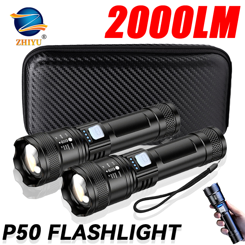Outdoor Lighting Usa - Linterna LED táctica de 2000LM, recargable