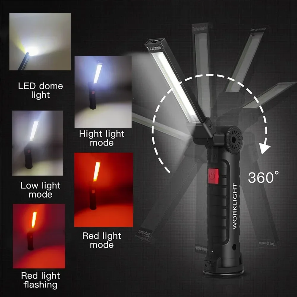 Linterna LED COB portátil, luz - Outdoor Lighting Rechargeable reseña y precio