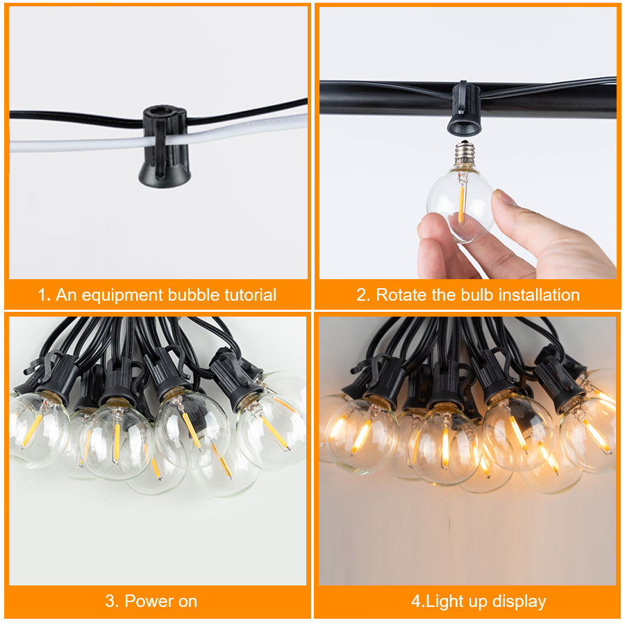 G40 LED luces de bola de caden - Outdoor Lighting Socket reseña y precio
