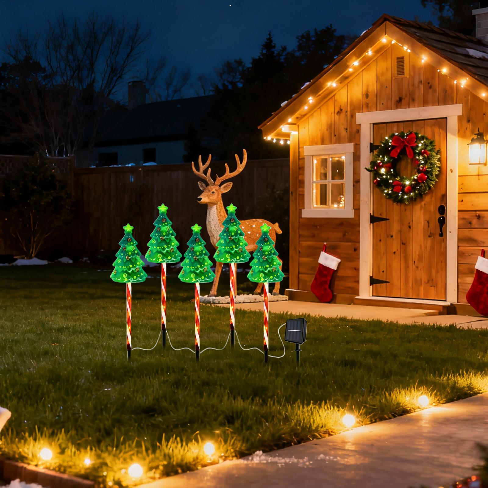 Árbol de Navidad, luz de entra - Outdoor Lighting Front Yard reseña y precio