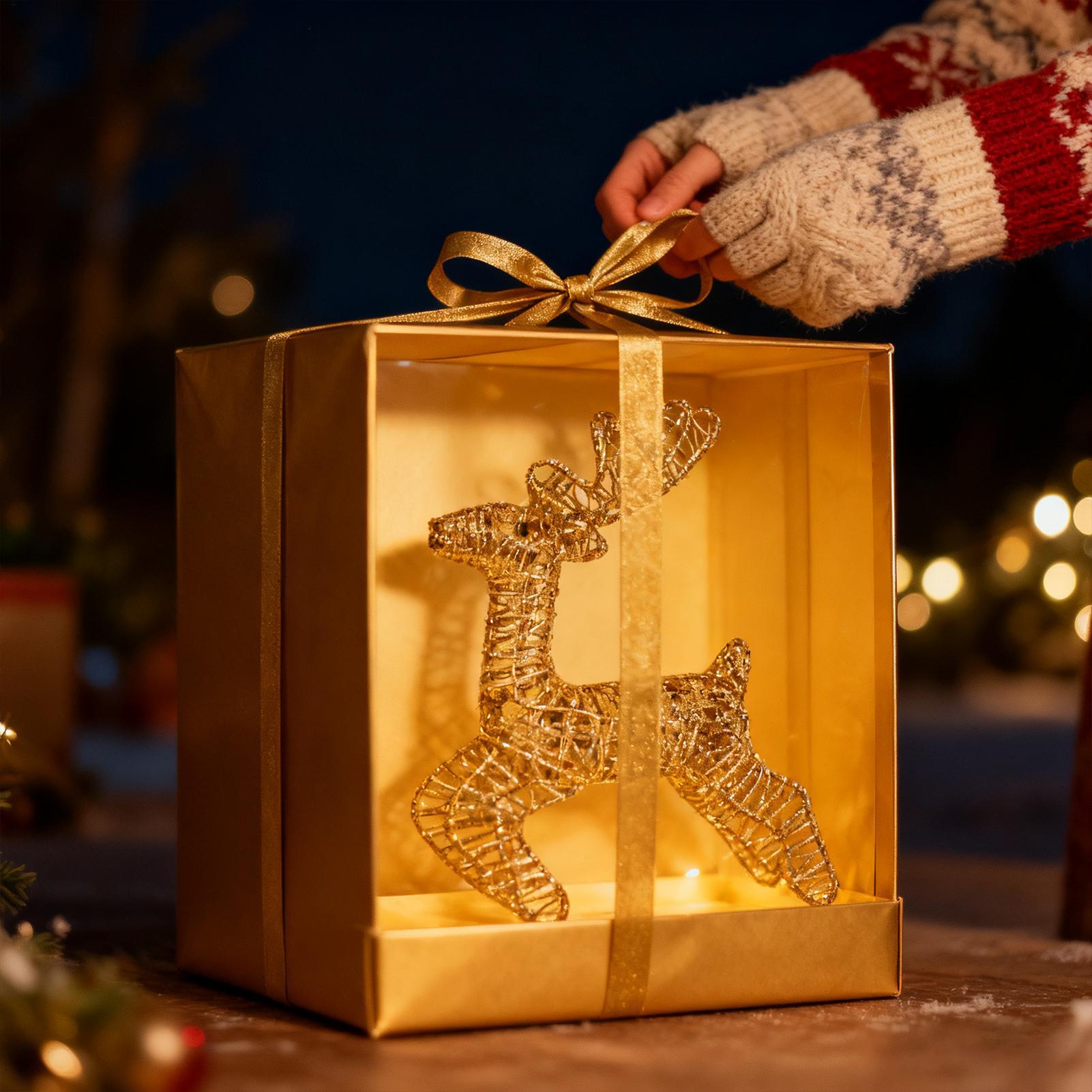 Ciervo de Navidad iluminado, d - Outdoor Lighting Front Yard reseña y precio