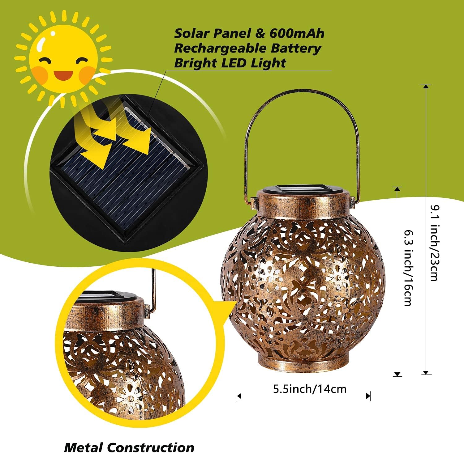 1-6 Lámparas Solares Marroquíe - Outdoor Lighting Under Pergola reseña y precio