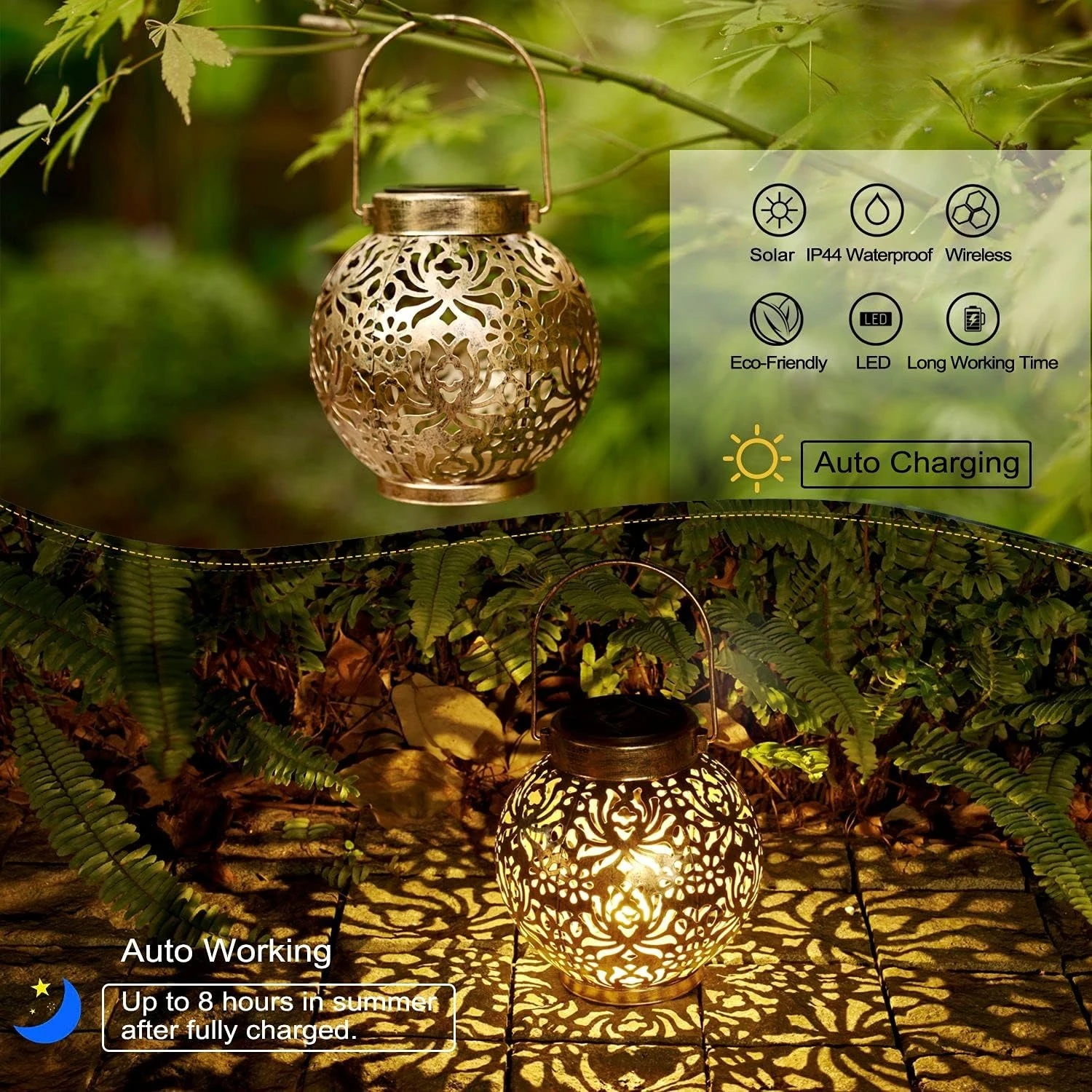 1-6 Lámparas Solares Marroquíe - Outdoor Lighting Under Pergola reseña y precio