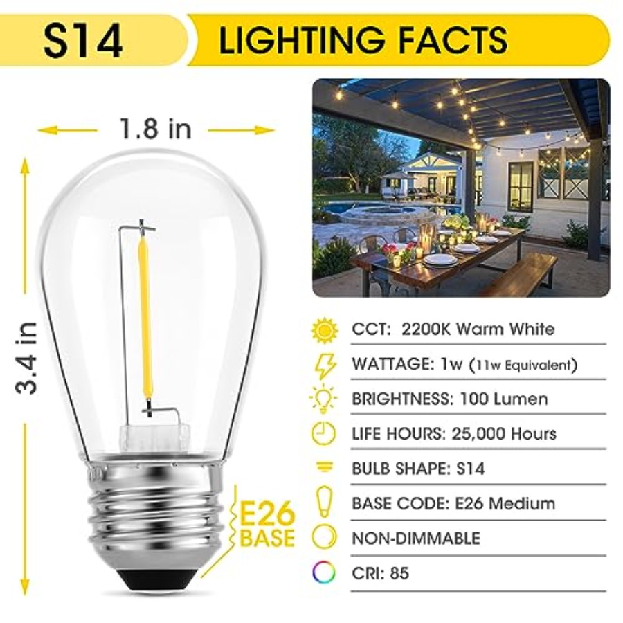 Paquete de 36 Bombillas LED S1 - Outdoor Lighting Rechargeable reseña y precio