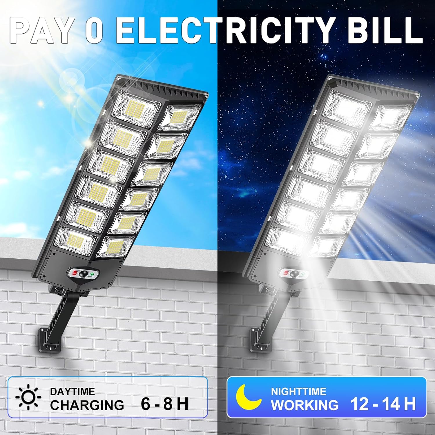 Farolas solares de 12000LM, Se - Outdoor Lighting Front Yard reseña y precio