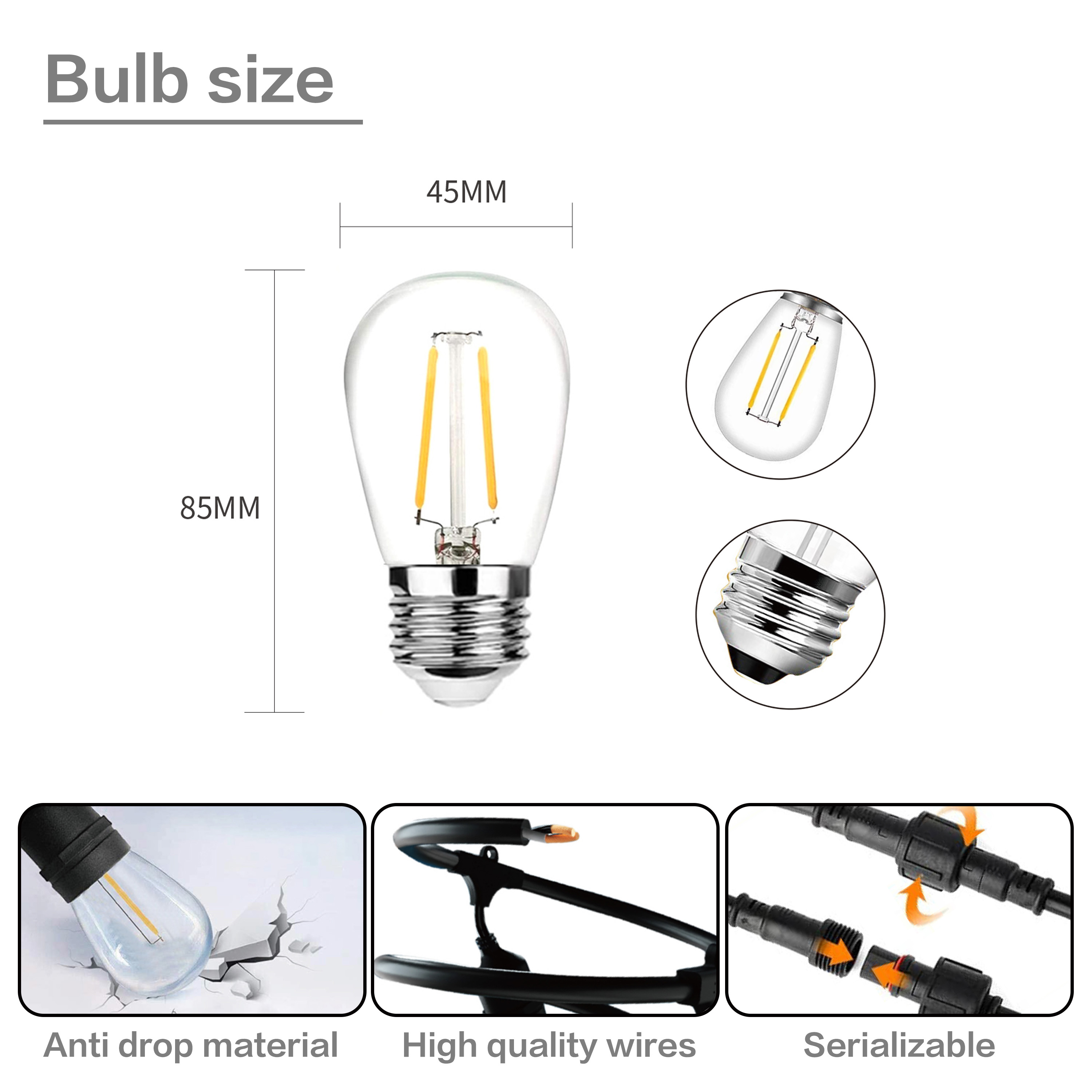 Guirnalda de Luces LED de 10 m - Outdoor Lighting Socket reseña y precio