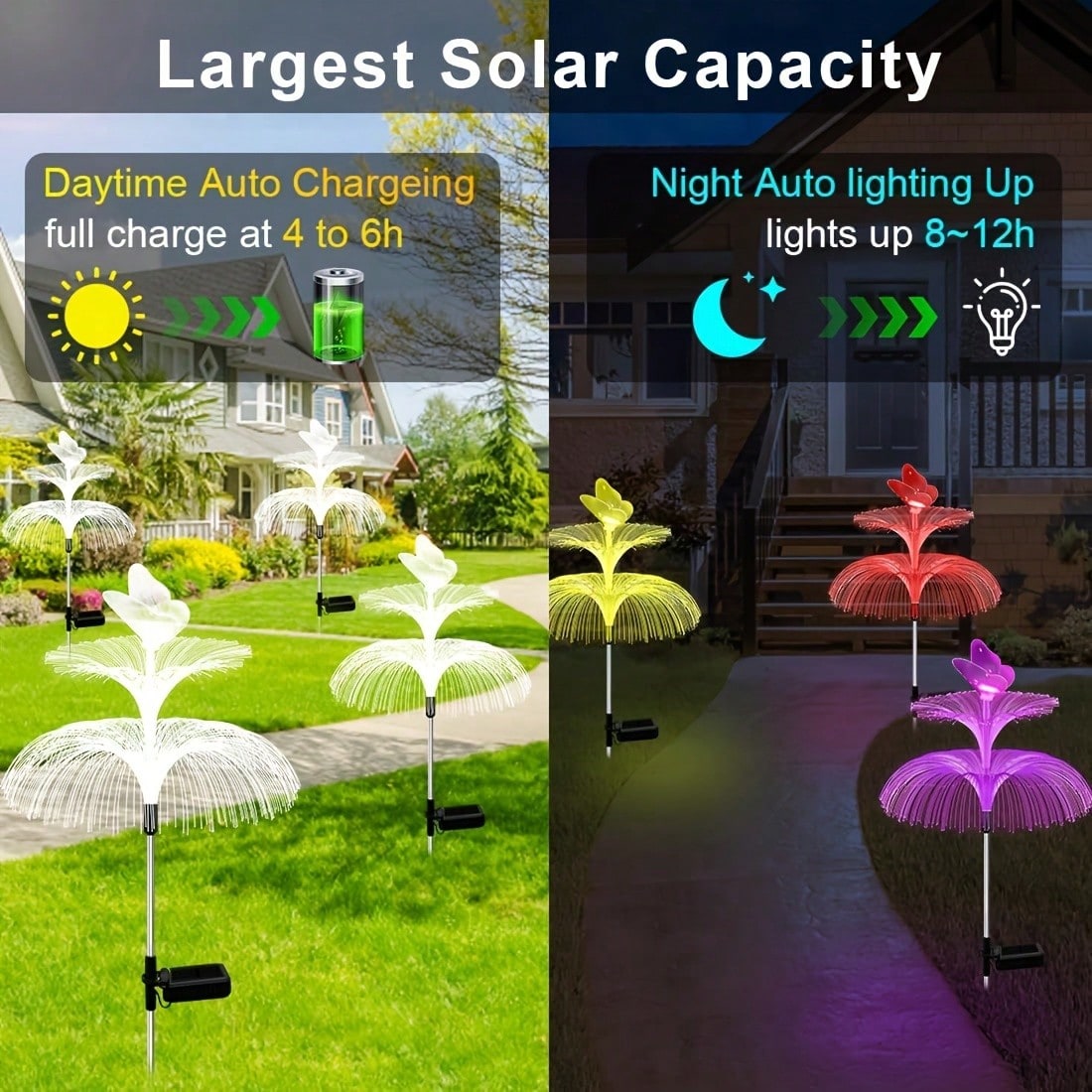 2 luces solares de jardín con  - Outdoor Lighting Jellyfish reseña y precio
