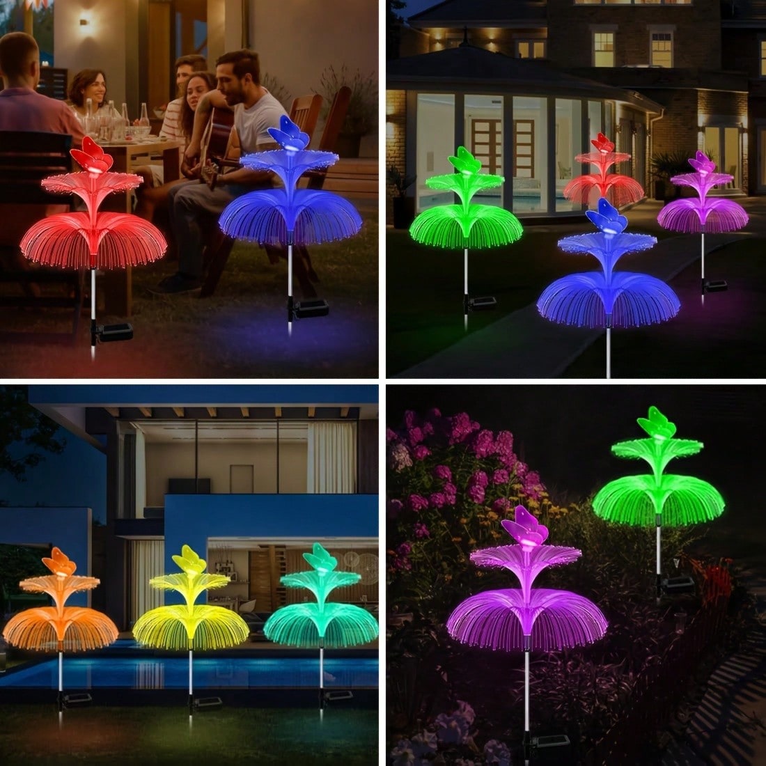 2 luces solares de jardín con  - Outdoor Lighting Jellyfish reseña y precio