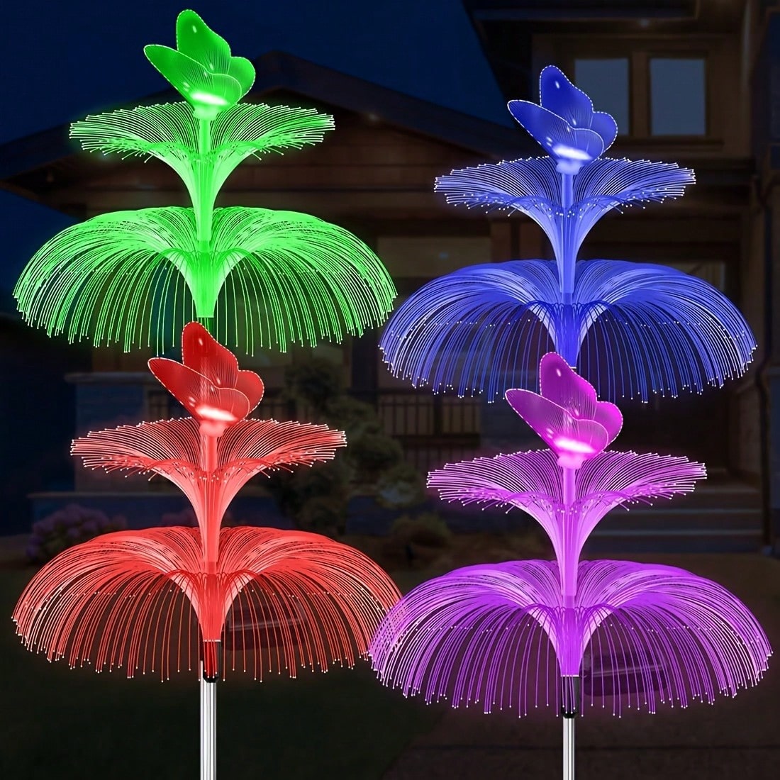 2 luces solares de jardín con  - Outdoor Lighting Jellyfish reseña y precio