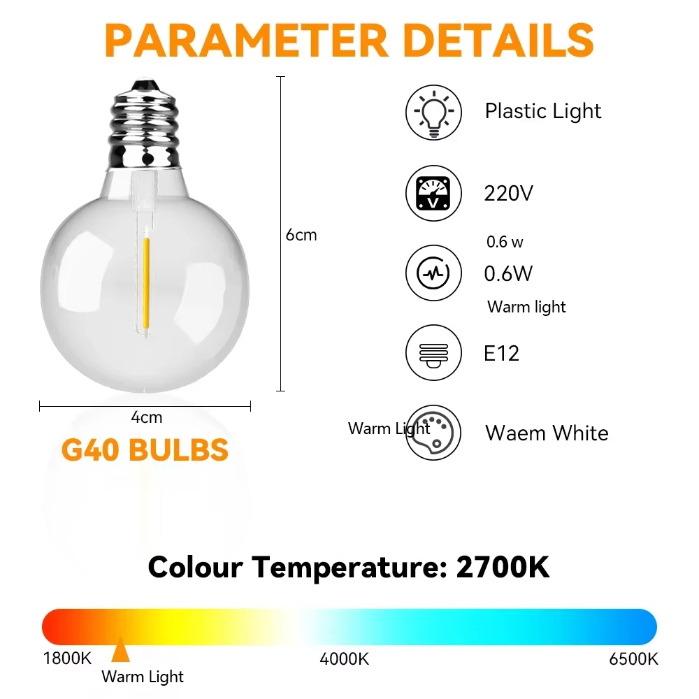 Guirnalda de luces LED G40 de  - Outdoor Lighting Socket reseña y precio