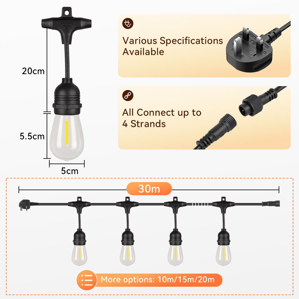 Guirnalda de luces para exteri - Outdoor Lighting Socket reseña y precio